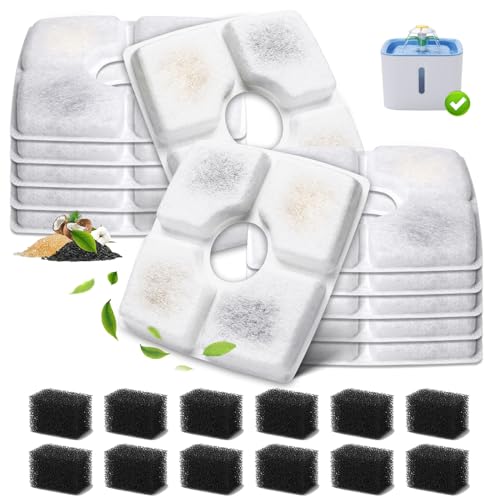 12 Pack Cat Water Fountain Filter Replacement & 12
