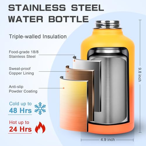 Insulated Water Bottle 64 oz