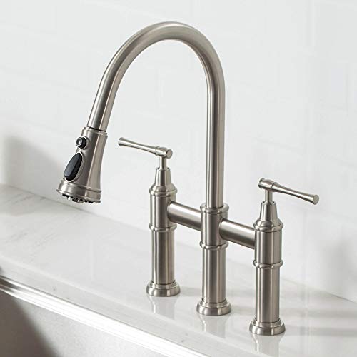 Allyn Transitional Bridge Kitchen Faucet with Pull