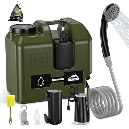 Portable Camping Shower with Water Jug 4Gal Powerful Spray