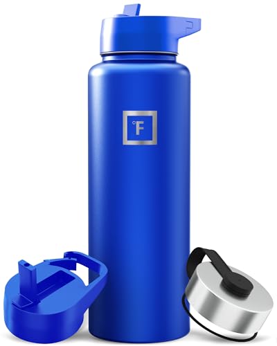 40 oz Wide Mouth Water Bottle with 3 Lids