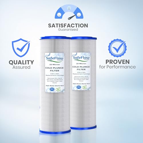 10in Ice Bath Chiller Filters 20 Micron 10" x 2.5" Water Filter Replacement Cartridge (4 Count)