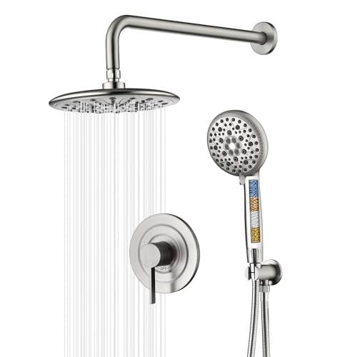 Rain Shower System Brushed Nickel with Rough