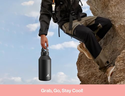 64 oz Insulated Water Bottle with 2