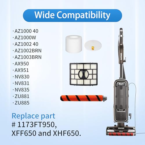 Replacement Brush Roll Filters Compatible with Shark Apex DuoClean AZ1000 AZ1002 AZ1003BRN AX950 AX951 AX952 NV830 NV831 NV835 ZU881 ZU885 Vacuum