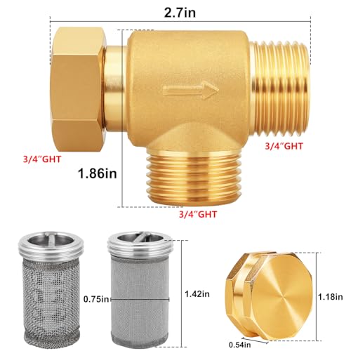 Garden Hose Filter Attachment with 100 Mesh and 40 Mesh Stainless Steel Screen