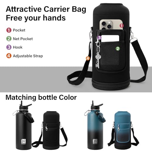 Insulated Water Bottle with Portable Carrier Bag for Outdoor 87 oz