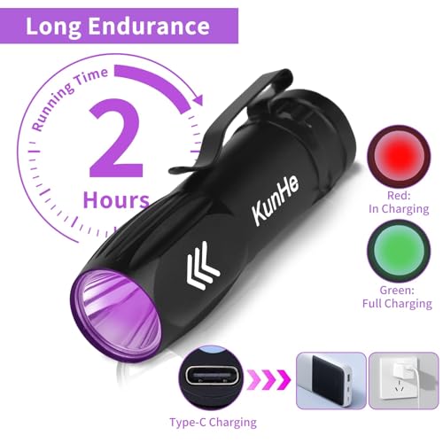 40 Pack Mini UV 395nm Flashlight 3W Rechargeable UV Flashlight Bulk for Hotel Cleaning Pet Stain Detection Scorpion Seeking Mineral Identification Resin Curing (40 Count)