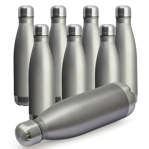 17oz Sport Water Bottle 8 Pack Vacuum Insulated Stainless Steel Leak (8 Count)