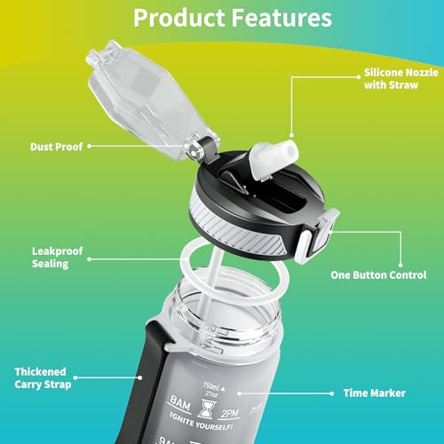 Water Bottle with Straw