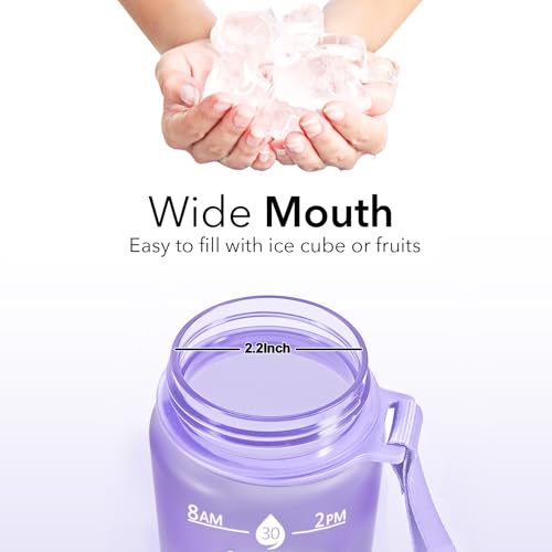 Plastic Water Bottle With Straw & Time Marker