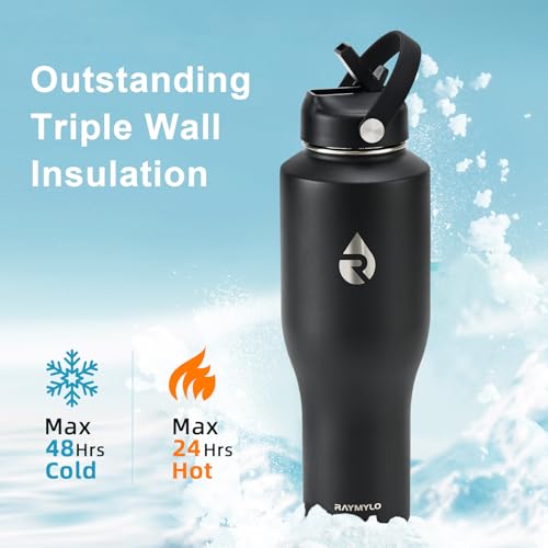 40 oz Insulated Water Bottle with Straw