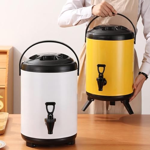 Urn Boiler Hot and Cold Water Dispenser Stainless Steel Tea Hot Water Bottle with Faucet Portable Handle Large Capacity Sealing