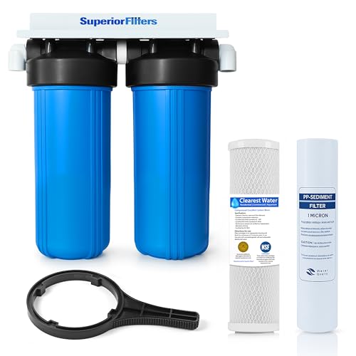 2 Stage Whole House Water Filter System 20x4.5 Included Carbon & Sediment