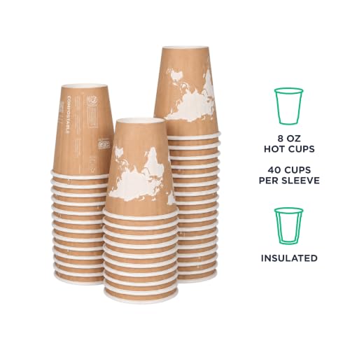 World Art Disposable Insulated Coffee Cups (40 Count)
