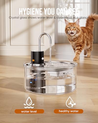 Wireless Glass Cat Water Fountain