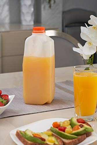 Empty Plastic Juice Bottles with Tamper Evident Caps 64 OZ (5 Count)