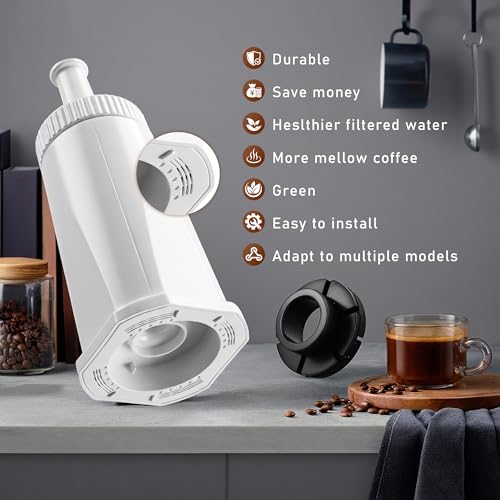 Water Filter Fit for Breville Espresso Barista Touch BES880 BES980 (4 Count)