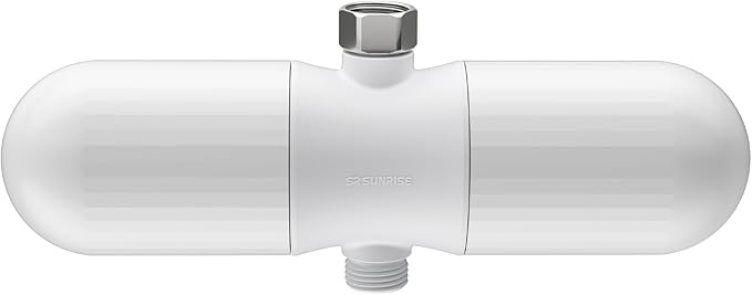 SR SUN RISE Duo Shower Filter - NSF Certified 20-Stage Shower Filter for Hard Water, Water Softener, Removes Chlorine, Heavy Metals, High Flow, Easy Replace Cartridge, Nourish Hair & Skin, Matte White