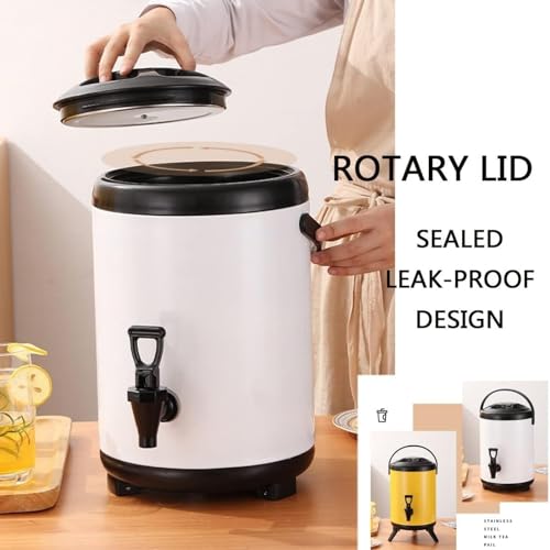 Urn Boiler Hot and Cold Water Dispenser Stainless Steel Tea Hot Water Bottle with Faucet Portable Handle Large Capacity Sealing