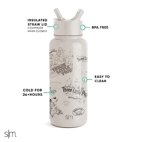 Disney Water Bottle with Straw