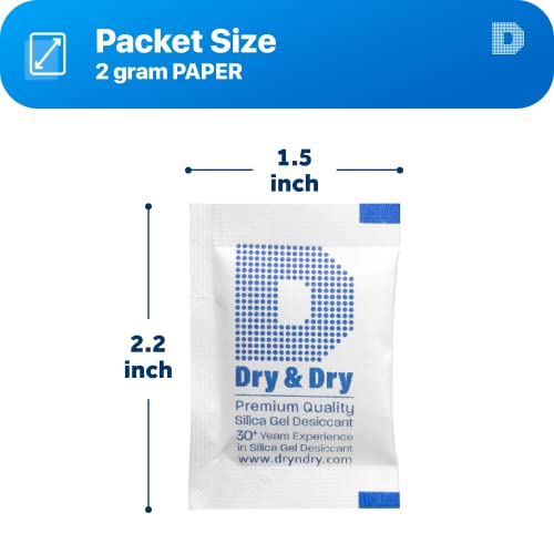2 Gram [250 Packets] Food Grade Silica Gel Packs Desiccant Packs