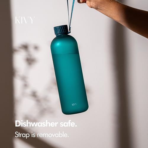 Large Water Bottle 50oz [Lightweight & Shatterproof] Fits Backpack & Cupholder for Travel
