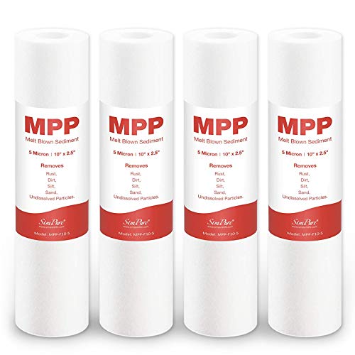 5 Micron 10" x 2.5" Whole House Sediment Water Filter Cartridge (4 Count)