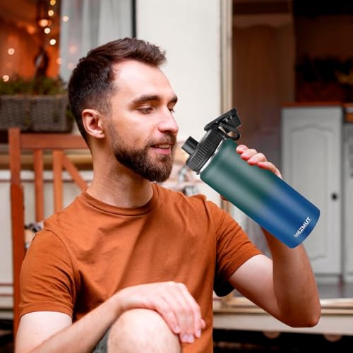 24oz Sports Insulated Water Bottle for School with 2 Lids (24 Count)