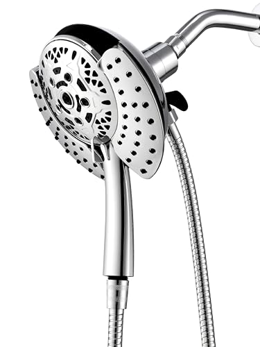 2 in 1 Shower Head with Handheld Combo High Pressure Silver 1.8 GPM