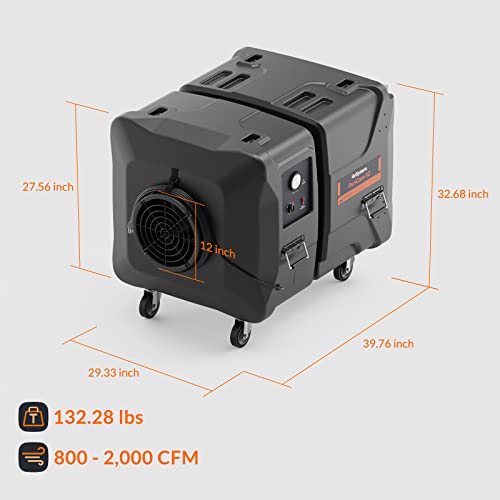 2000 CFM Air Scrubber for Water and Fire Damage Restoration