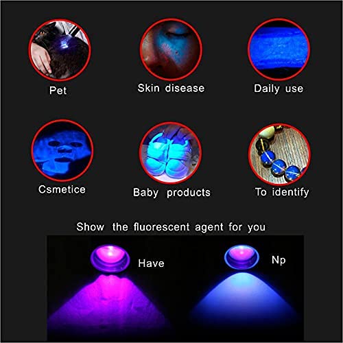 2 Pack UV Black Light Flashlight with Clip (2 Count)
