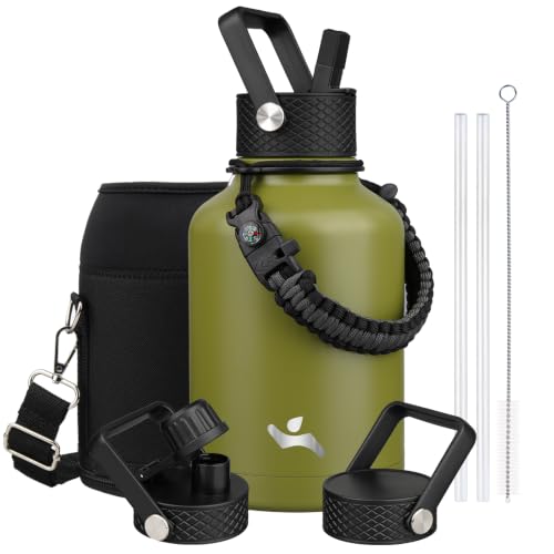 50 oz Insulated Stainless Steel Water Bottle Jug with Handle