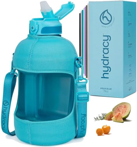 Motivational Water Bottle with Time Marker and Straw Lid 78 oz