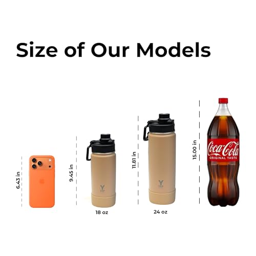 Y TOP 18 oz Insulated Water Bottle Leak Proof Spout Lid Fits in Car Cup Holder