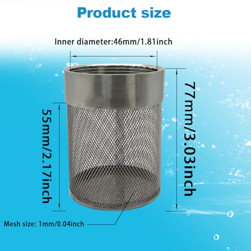 1.5inch SUS304 stainless steel filter head with internal thread diameter of 46mm connected to DN40 1.5