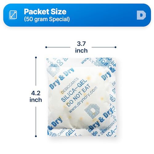 50 Gram [100 Packets] Orange Indicating Silica Gel Packets Desiccants Silica Packets