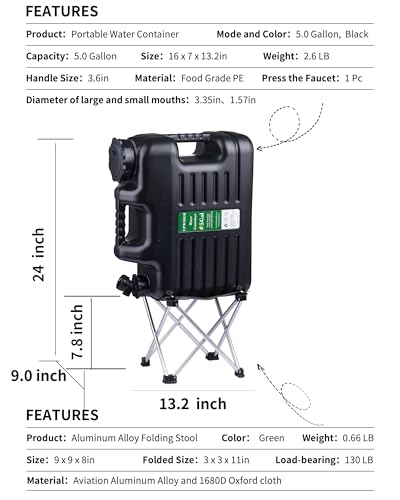 5 Gallon Water Jug with Folding Stool