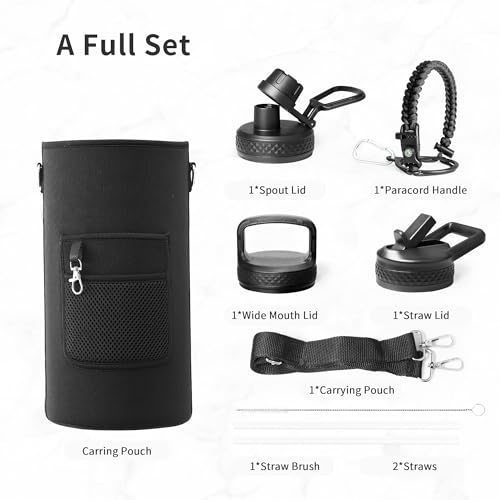Water Bottle Insulated 87 oz with with 3 Lids