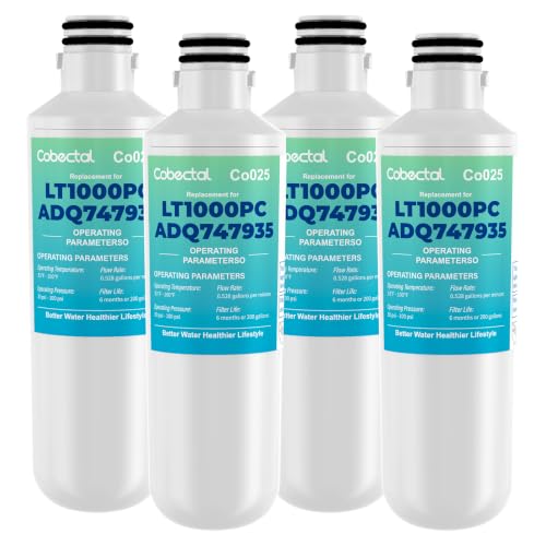ADQ747935 Water Filter Replacement for LG LT1000P (4 Count)