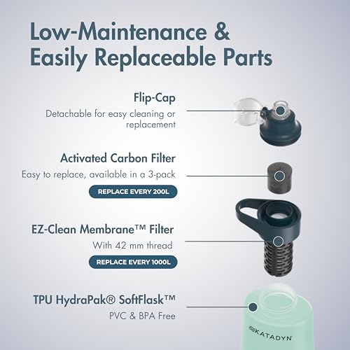 BeFree AC 2 Stage Filter Collapsible Travel Water Bottle 1L