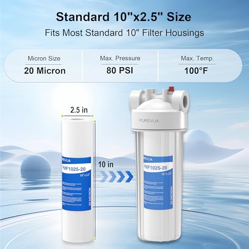 20 Micron 10" x 2.5" Sediment Water Filter Cartridge (6 Count)