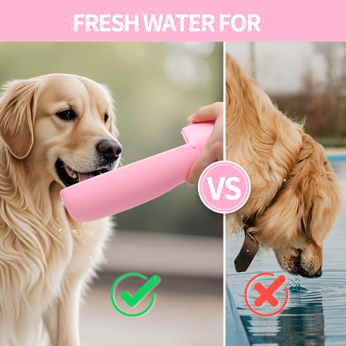 Portable Dog Water Bottle 19oz Pink