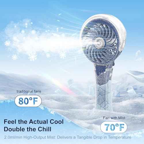 Upgraded Portable Handheld Misting Fan