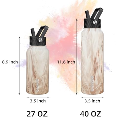 27oz Insulated Water Bottle with Straw Lid