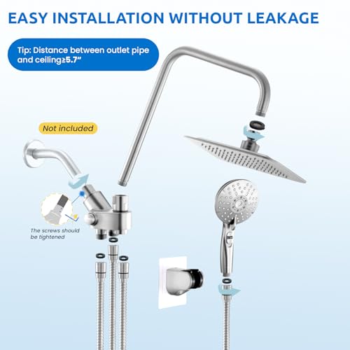 8" Dual Shower Head Combo