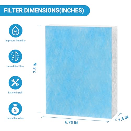 6 Pack HFT600 Humidifier Filters T for Honeywell HEV615 HEV620 (6 Count)