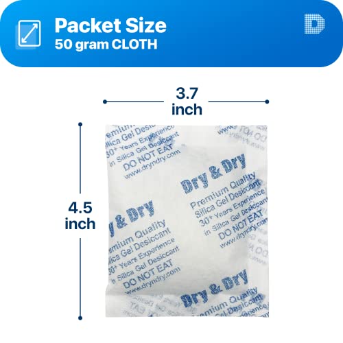 50 Gram [100 Packets] Silica Gel Packets Desiccants