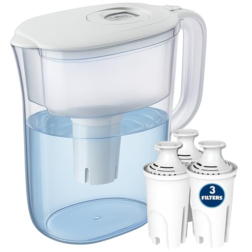 7 Cup Water Filter Pitcher & 3 Filters & Electronic Filter Change Reminder