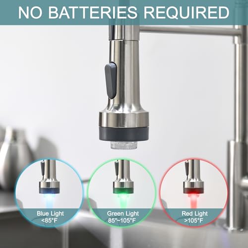 Led Kitchen Faucet with Soap Dispenser Brushed Nickel